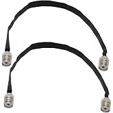 wfsulee 2PCS 15.8 Inchs Door/Window Pass Through Flat Coaxial Cable SO239 | Compatible with UHF Female to UHF Female