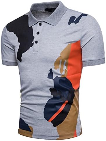 Nikuya Fashion Mens Buttons Design Camouflage Short Sleeve Slim Fit Casual T Shirt