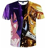CHENMA Men Naruto 3D Print Short Sleeve Pullover Regular Fit T-Shirt