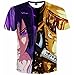 CHENMA Men Naruto 3D Print Short Sleeve Pullover Regular Fit T-Shirt