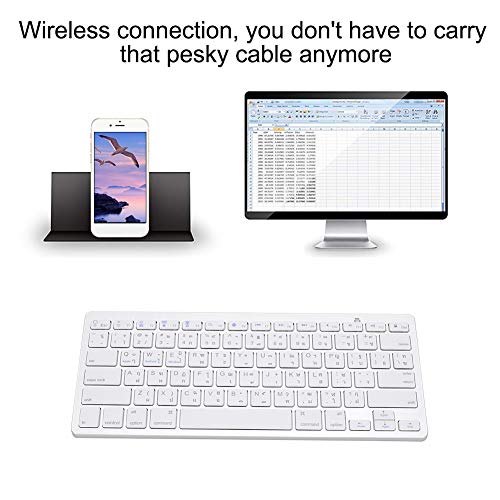 Thai UltraThin Wireless Keyboard, 78 Keys UltraThin Floating Button MultiFunctional Portable