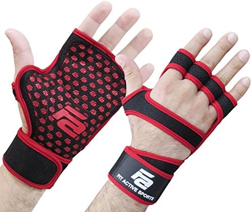 Fit Active Sports RX1 Weight Lifting Gloves for Workout, Gym Cross Training - Pull Ups, Kettlebells, Deadlifts, Weightlifting - Men & Women - More Grip, More Reps