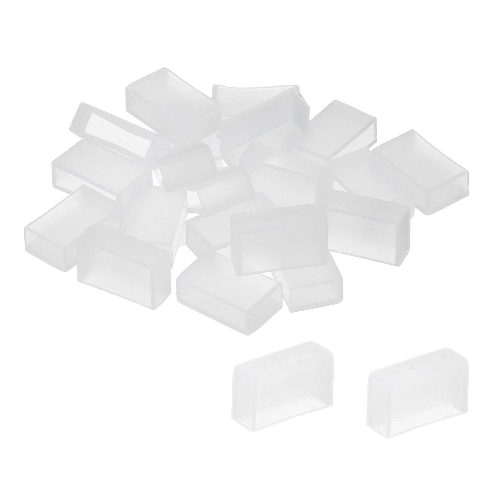 PATIKIL Silicone End Cap Plug Cover for Strip Light, 40 Pack IP67 Waterproof Fit 12mm Wide LED Strip Light, 2 Styles (Non Hole and 4 Holes)