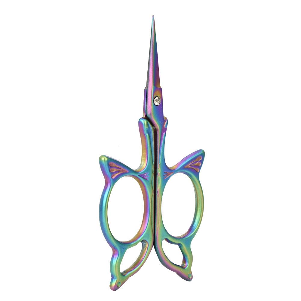 Butterfly Scissors, Stainless Steel Butterfly Needlework Embroidery Scissors for Scrapbook for Crafting for Sewing for Embroidery(Colorful)