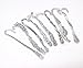 yueton 8pcs Mixed Pattern Antique Silver Metal Carved Hook Bookmarks