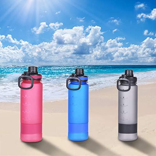 Water bottle with a clear spout lid, day marker, and $9.99 price tag.