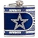 Great American Products NFL Dallas Cowboys Stainless Steel Hip Flask with Metallic Graphics, 6-Ounce, Silver