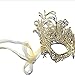 Samantha Peach Masquerade Mask - Luxury Lace Renaissance Women's Masquerade Ball Mask (Gold)