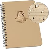 Rite in the Rain All-Weather Side-Spiral Notebook, 4 5/8" x 7", Tan Cover, Universal Pattern (No. 973T)