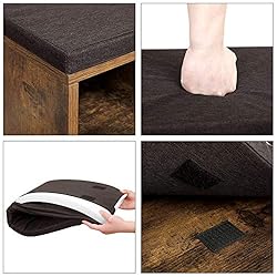 VASAGLE Shoe Bench with Cushion, Storage Bench with