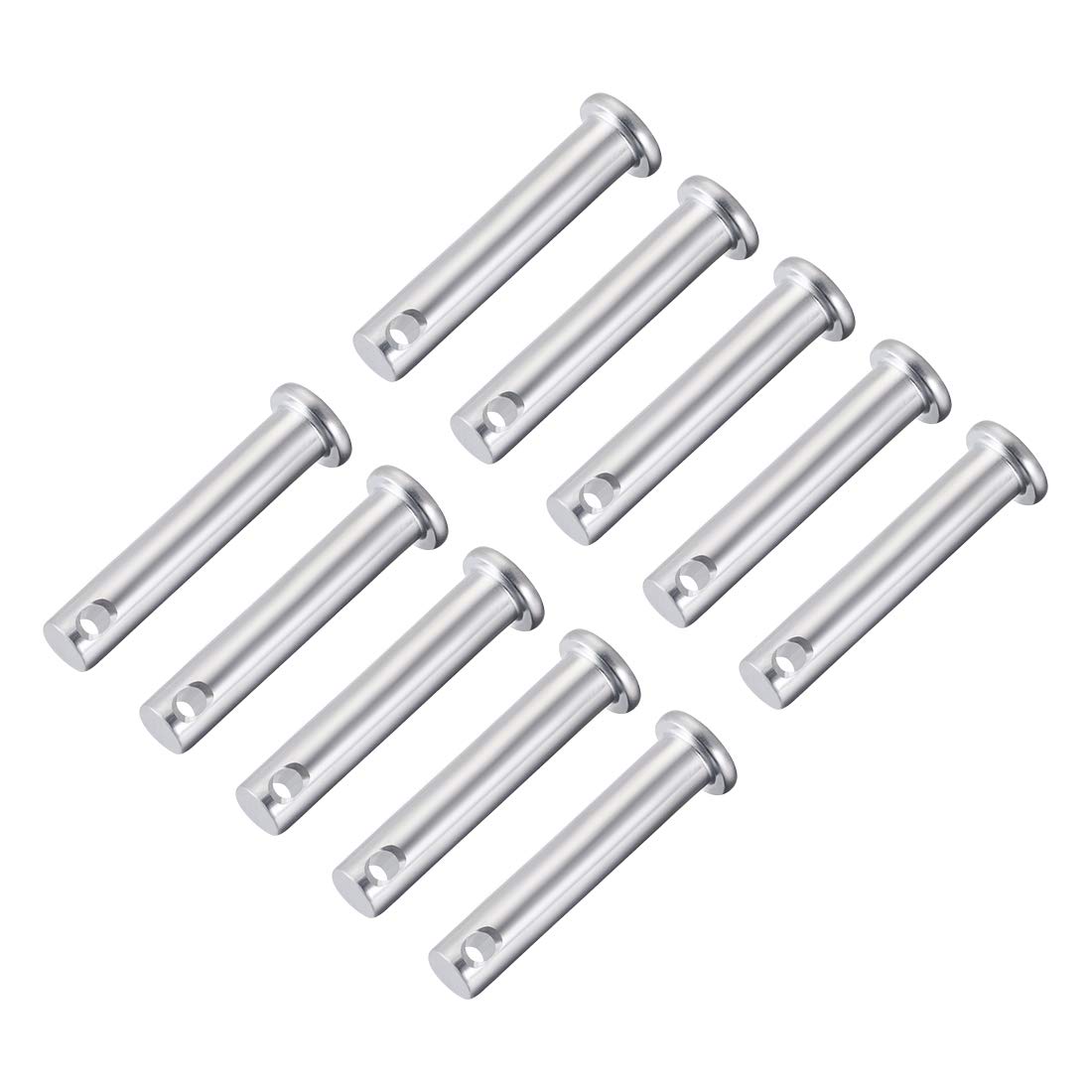 sourcing map Single Hole Clevis Pins,8mm x 40mm Flat Head Zinc-Plating Steel 10 Pcs
