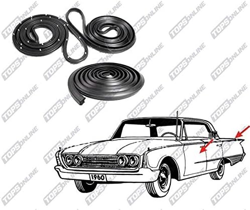 1966 thru 1967 Pontiac Lemans &amp; Tempest--3 Piece Weather Seals Kit for 2-Door Sedan Model