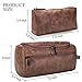 Amzbag Leather Toiletry Bag Travel Toiletry Organizer Portable Hanging Makeup Bag Dopp Kit & Shaving Cosmetic Bag for Men Women (Brown)