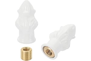 PATIKIL 33 x 16mm Lamp Finials Caps Knob, 2 Set Solid Lamp Shade Top Decoration Screw Cap Nuts with Brass Reducing Adapter fo