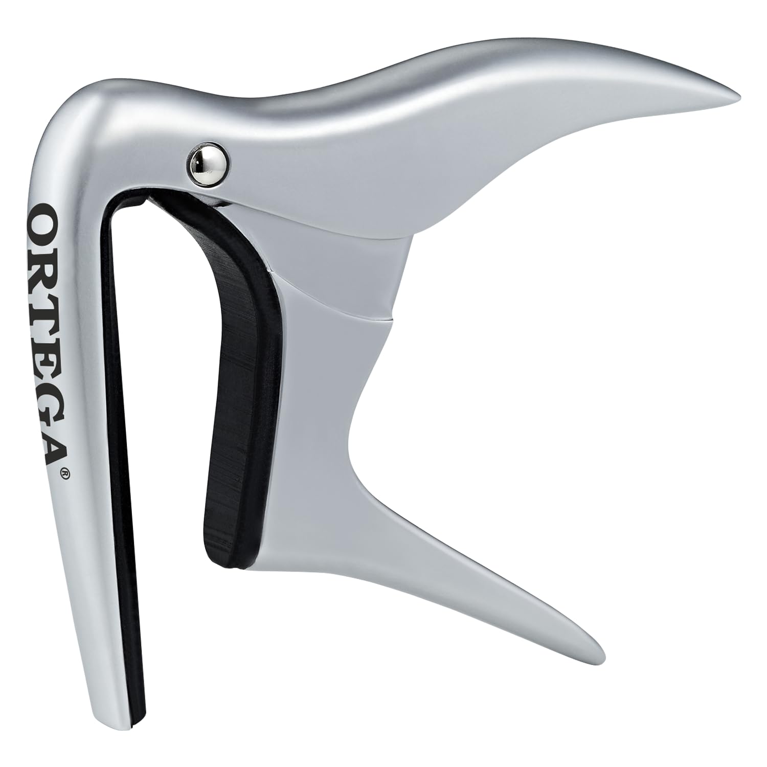 Ortega Guitars Capo Instrument Accessory - Flat - For Ukulele, Banjo, Mandolin - Aluminum Alloy, Chrome (OCAPOUKE-CR)