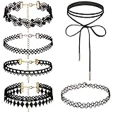 Dream Catcher 1-6 Pcs womens Lace Velvet Leather Choker Necklace Adjustable Black