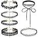 Dream Catcher 1-6 Pcs womens Lace Velvet Leather Choker Necklace Adjustable Black