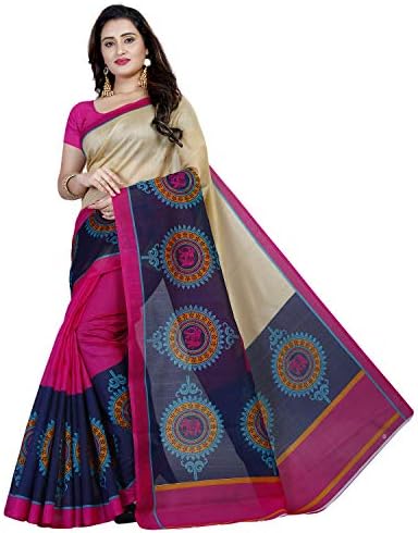 vimalnath Women's Bhagalpuri Silk Saree With Blouse Piece (BHAVIK4_Pink)
