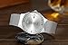 Tamlee Fashion Casual Brand Men's Quartz Watch Date Mesh Steel Strap Ultra Thin Dial Clock (White)