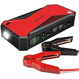 DBPOWER 600A 18000mAh Portable Car Jump Starter (up to 6.5L Gas, 5.2L Diesel Engine) Battery Booster and Phone Charger with Smart Charging Port (Black/Red)