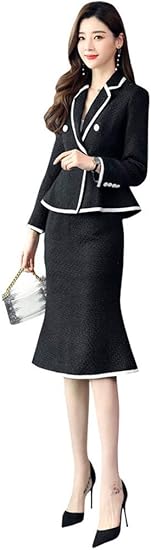 スーツレディース スカートスーツ セットアップ グレー 魅力的 エレガント ビジネス 膝丈 タイトスカート スリム 大きいサイズ フォーマル Ol お洒落 スカートスーツ 通販 Amazon