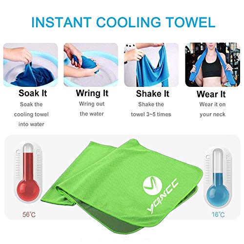 YQXCC 3 Pcs Cooling Towel (47″x12″) Cool Cold Towel for Neck
