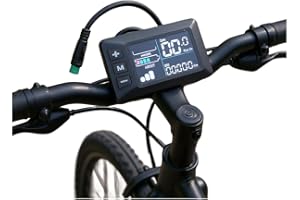 COOKIBLEND LCD Electric Bike Display Screen with 5 Pin Waterproof Connector Cable for 24V 36V 48V E-Bike Parts