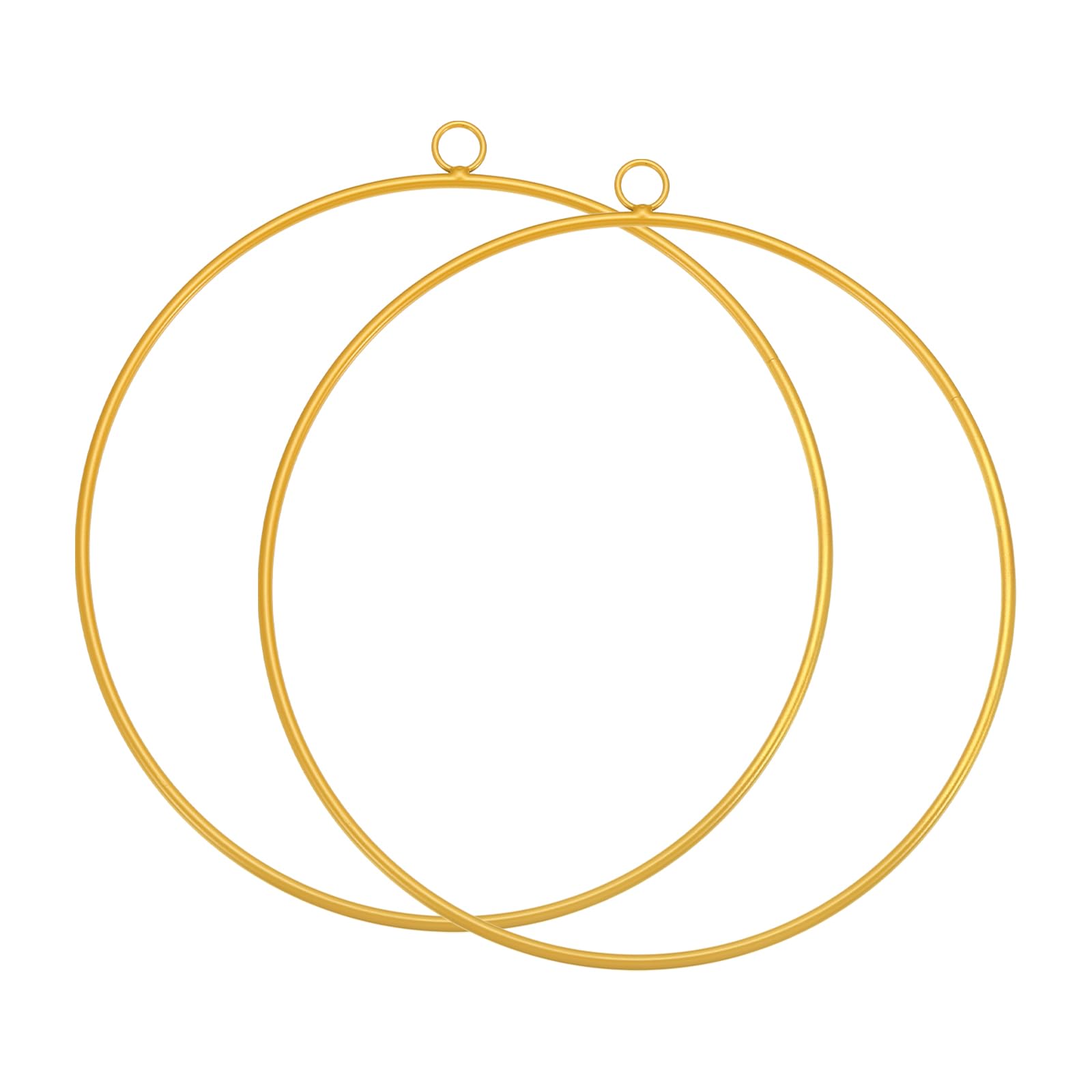 PATIKIL 8 Inch Metal Floral Hoop, 2Pcs Circle Dream Catcher Rings Supplies for Wedding Wreath Decor DIY Party Macrame Wall Hanging Craft, Gold Tone