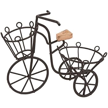 Juvale Plant Stand - Miniature Plant Stand, Succulent Plant Stand, Iron Bicycle Potted Plant Holder for Garden Decor, Indoor, Outdoor Plant Storage, Black - 6.73 x 5.92 x 2.5 inches