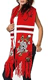 Ed Hardy Skull and Sword Rectangle Knit Scarf - Red
