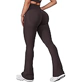 VOYJOY Mini Flared Impact Leggings for Women 30" Seamless Hidden Scrunch Butt Lift Workout Legging Flare Bootcut Yoga Pants