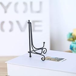(4 pack)Iron Display Stand, Black Iron Easel Plate