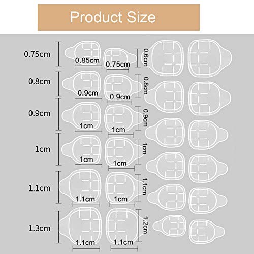 AORAEM Double Sided Nail Glue Sticker Adhesive Transparent Flexible Fake Nail Tips Adhesive Tabs Nail Glue 50 Sheets (1200pcs) - Thumbnail 2