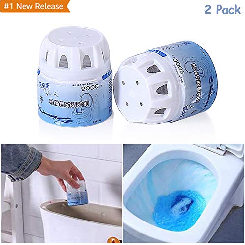 SeaHome Automatic Toilet Cleaner Magic Flush Bottled Helper, Blue Bubble Toilet Cleaner Toilet Bowl Toilet Tank and Bathroom Cleaning System (2 Pack)