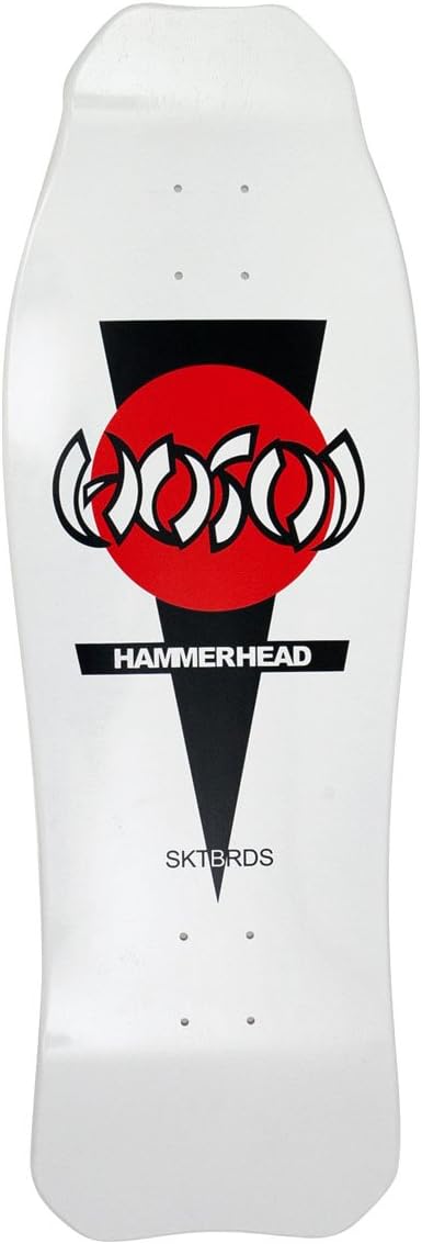 Hosoi Skateboards Double Kick Hammerhead Skateboard Deck, White, 10.5 x 31-Inch