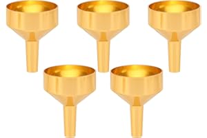 Moofey 5 PCS Small Funnels, Lightweight Mini Funnels, Portable Metal Hopper for Miniature Bottles Essential Oils DIY Lipbalms