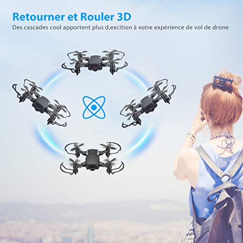 Powerextra Mini Drohne mit Kamera, 3 x Akkus für Anfänger – Mini Drohne faltbar mit Fernbedienung HD Kamera WiFi FPV 2,4… – Bild 5