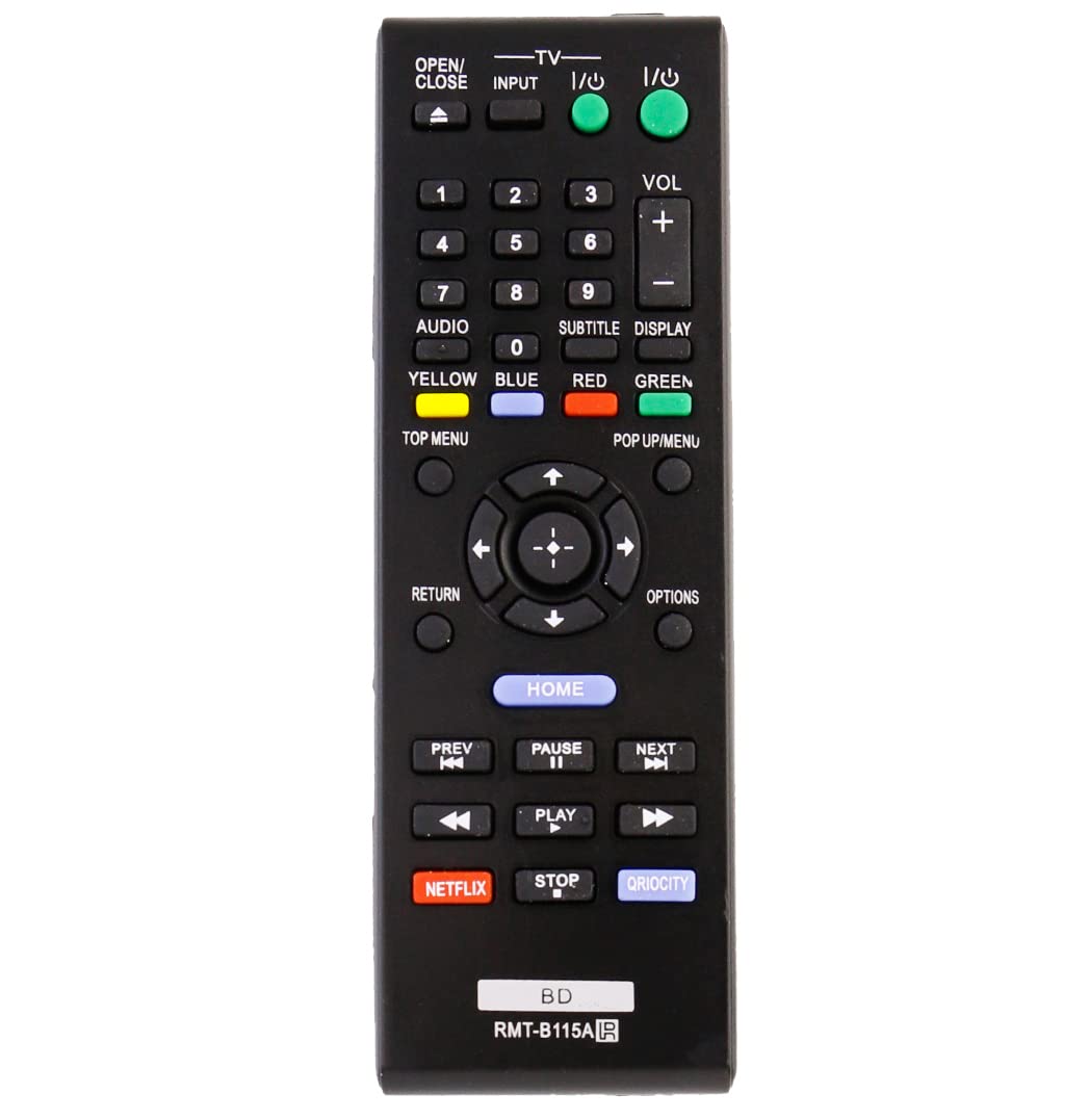 VINABTY Replacement Remote Control Fit for Sony Blu-ray Disc DVD Player BDP-S280 BDP-S380 BDP-S383 BDP-S480 BDP-S483 BDP-S580 Remote RMT-B115A Sub RMT-B109A RMT-B110A RMT-B109P RMT-B109J
