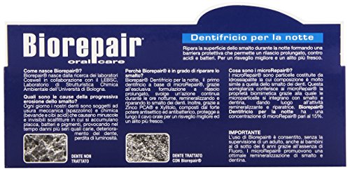 Biorepair: "Dentifricio per la Notte" (Intensive Night Repair) Toothpaste with microRepair * 2.5 Fluid Ounce (75ml) Tube (Pack of 2) * [ Italian Import ]