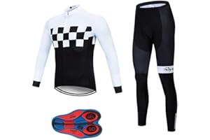 MOXILYN Men's Quick-Dry Cycling Jersey Set Road Bike Bicycle Shirt + Bib Pants with 9D Gel Padded MTB Riding Clothing kit