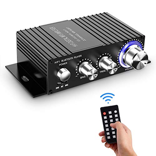 Mini Bluetooth Audio Amplifier Receiver Stereo Power Amp Remote USB Music Player
