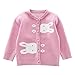 Moonnut Girls Cardigan Sweaters Floral Embroidered Knitted Outwear for 1-5 Years