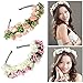 Hippie Love Flower Garland Crown Festival Wedding Hair Wreath BOHO Floral Headband (Pink)