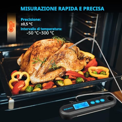 INKBIRD Professional Digital Barbecue Bluetooth Kitchen Thermometer with 2 Stainless Steel Probe for Meat IHT-2PB BBQ Grill Oven