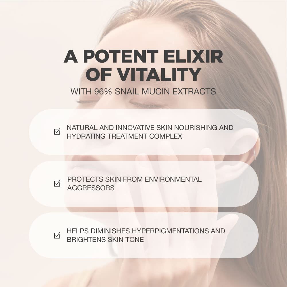 Snail Mucin Essence | Advanced Snail Mucin Essence | Korean Snail Mucin Essence Toner with 96% Snail Secretion Filtrate | Formulated with Snail Mucin, Centella Asiatica and Other Natural Ingredients