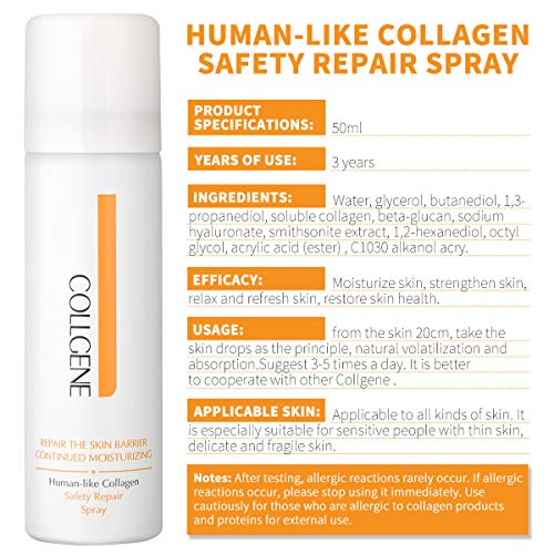 Collagen Safety Skincare Moisture Mist 50ml, Soothing Calming Facial