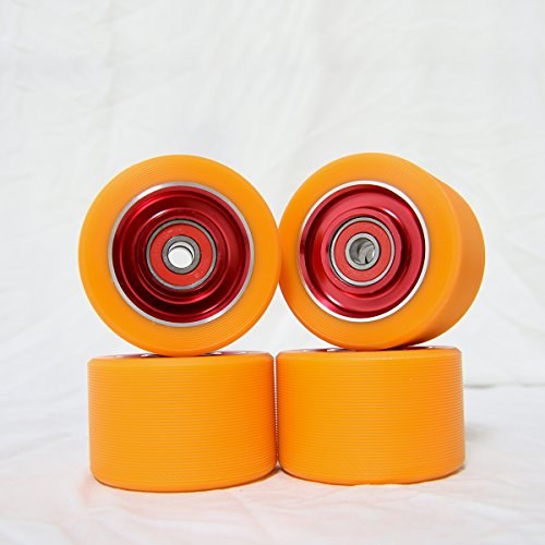 Z-FIRST 62mm Roller Skates Wheels Aluminum Alloy Speed Skate Wheels Replacement Wheels with Abec-9 Bearing (Pack of 4)