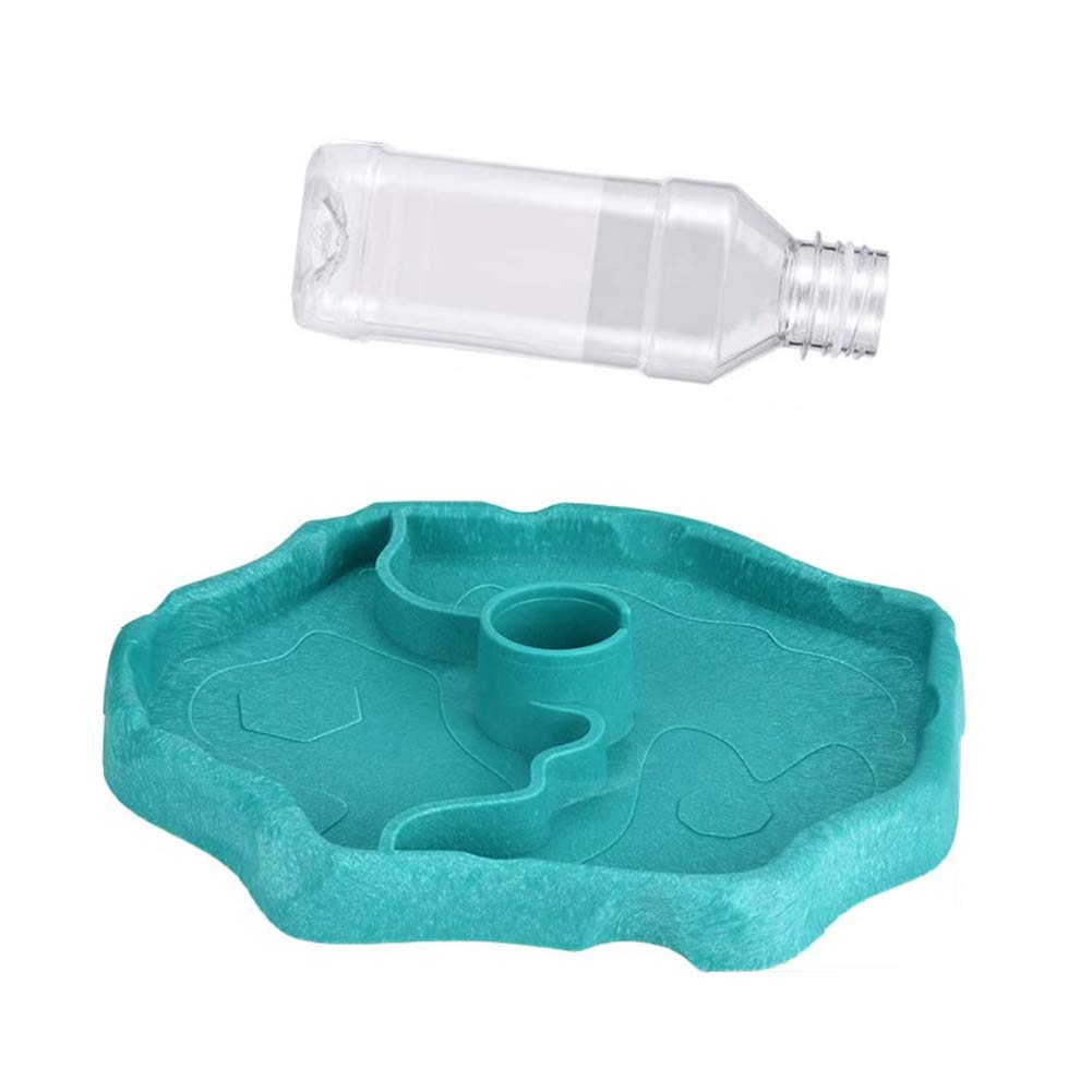 YUIP Reptile Water Tray Turtle Water Bowl Plastic Lizard Automatic Water Bowl Plastic Gecko Automatic Water Bowl Plastic Lake Blue
