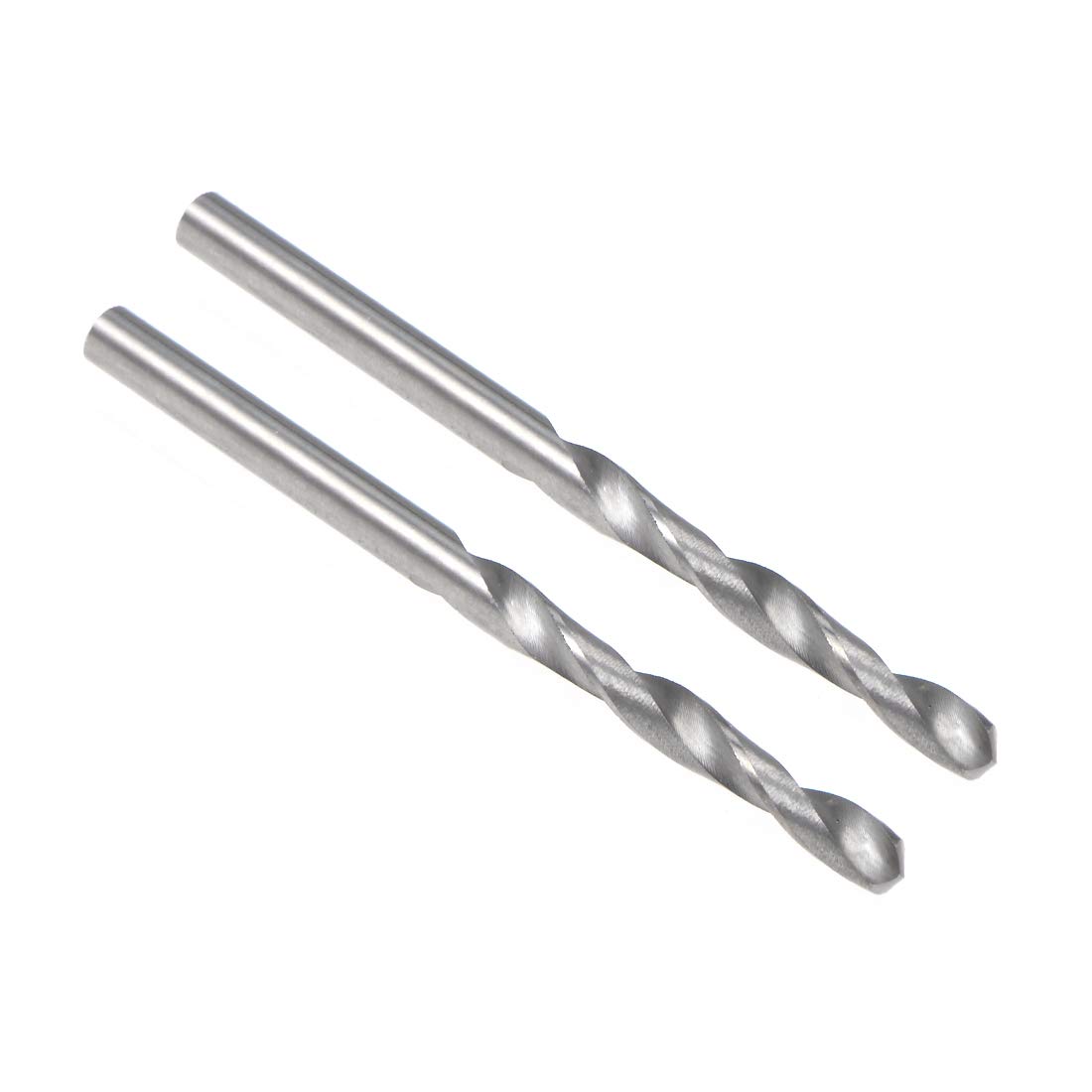 sourcing map 2.45mm Solid Carbide Drill Bits Straight Shank Short Twist Drill Bit for Stainless Steel Alloy Hard Steel, Hardened to 50 HRC, 2 Pcs