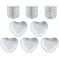 SOCOSY Heart-shaped Multipurpose Ceramic Sauce Dish Seasoning Dishes Sushi Dipping Bowl Appetizer Plates Serving Dish Saucers Bowl(Set of 20)